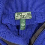 Ralph Lauren  Women's Size L Blue Cable Knit Full Zip Cardigan Sweater Classic Photo 1