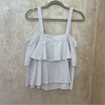 Abound  Tiered Layered Linen Blend Pullover Tank Top White Summer Sz L Photo 4