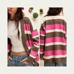 Free People League Of Her Own Striped Cardigan - Aurora Pinecone Combo Photo 6