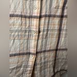 We The Free  Beige and Brown Plaid Flannel Shirt Photo 3