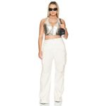 AFRM Harlan Vest in Metallic Silver Medium New Womens Vegan Faux Leather Photo 4