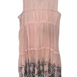Ultra Pink Lace Tiered Tunic Dress Light Pink Black Y2K Fairy Size Medium Photo 1