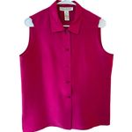 Jones New York  Sleeveless Button Up Collar Shirt 100% Silk Pink Women's Size 10 Photo 0