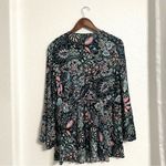 Torrid Womens Shirt Blouse Black Blue Floral Babydoll
Lace Up Front Plus Size 1X Photo 1