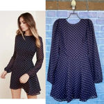 Reformation  Viscose POLKA DOT Print V-BACK Balloon Sleeve WESTWOOD MINI Dress 0 Photo 1