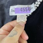 Vintage Lisa Michaels Black Purple Pearl Trimmed Puff Sleeve cocktail Dress Size 10 Photo 5