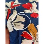 Q2 Tie Front Top‎ Womens Small Floral Office Cropped Relaxed Fit 3/4 Sleeve Photo 9