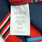 CAbi Women Style 5736 Hold Up Top Sz M Keyhole Tie Front V Neck Navy Belt *FLAW Photo 2