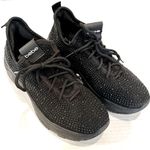 Bebe Leyla Lace-Up Rhinestone Sneakers Women's 8.5 Black Textile Upper NWOT Photo 0