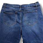 Rue 21 Womens High Rise Crop Flare Denim Blue Jeans Dark Wash Distressed Size 16 Photo 6