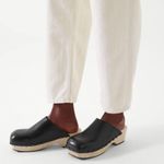 COS Napa Leather Clogs with Sustainab Wooden Sole with Tonal Studs Black Size 8 Photo 3