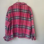 Crown & Ivy Women’s Size XXL Pink Green Fleece Plaid Shacket Flannel ! Photo 4