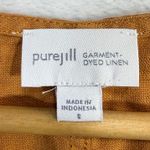 PureJill S 100% Linen Shift Dress Ochre Minimalist Lagenlook Quiet Luxury Earthy Orange Photo 3