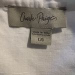 Charlie Paige  Women’s Top Large Linen Blend Embroidered Roll Tab Sleeves Photo 2