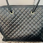 Lancôme Black Faux Leather Quilted Tote Bag Photo 4
