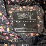 Aeropostale  Remixed Down Floral Crop Puffer Vest Womens Large Black Pink Grunge Photo 7