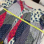 JODIFL  L patchwork paisley crochet Top w/pockets high low hem Photo 9