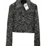 Mango Tweed Jacket with Shirt Collar Black NWT XS Photo 1