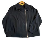 St. John Women’s L Asymmetrical Zipper Bomber Jacket Solid Black Sporty Casual Photo 11