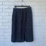 Vintage Silk Studio Black Pin Polka Dots Textured Midi Pencil Skirt Velvet Size 6 Photo 5