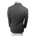 Ann Taylor LOFT Black Wool Pinstriped Collar Long Sleeve Blazer Coat Jacket 14 Photo 1