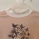 SheIn  2 in 1 Short/Long Sleeve Butterfly Graphic Ribbed Mock-Neck Cropped Tee Photo 4