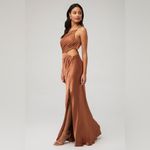 Shona joy  La Lune Asymetrical Gathered Maxi Dress in Almond size 2‎ Photo 1