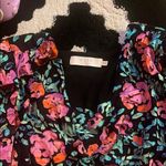 ASTR Black Floral Ruffled Short Sleeve Blouse Photo 1