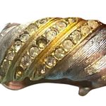 Christian Dior Silver tone Gold Tone Crystal Pave Clip on Earrings Photo 6