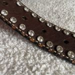 Vintage 90s Nocona Western Belt Studded Rhinestones Leather Women's‎ Medium Silver Photo 1