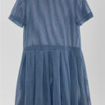 Opening Ceremony  Sheer Black Stripe Short Sleeve Pleated Dress Size Small Photo 0