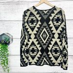 Say What? Say What? Black & Cream Aztec Open Front Cardigan Sweater Size Large Southwest Photo 5