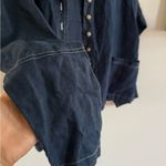 Linen Navy Button Photo 1