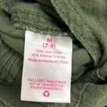 No Boundaries  Jumper Overalls Womens M (7-9) Olive Linen Blend Boho Festival Y2K Photo 8