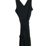 Banana Republic Black Sleeveless V-neck Knit Midi Dress Photo 0