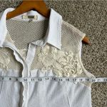 Gimmicks by BKE Gimmicks White Cream Pieced Crochet Tank Top Western Casual Classic Large Buckle Photo 8