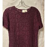 Victoria's Secret  Vintage Plum Purple Stretch Lace Top Short Sleeve Photo 2