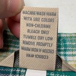 Duluth Trading Co Womens Shirt Top Plaid Button Down Collared Green Blue Large Photo 9