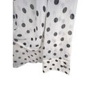 About A Girl Sheer Black And White Polkadot Long Sleeve Button Up Blouse Photo 2