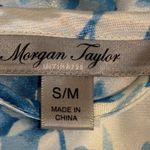 Morgan Taylor  Blue Floral Satin Robe Lace Trim Kimono Wrap Womens S/M Loungewear Photo 8