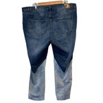 Eloquii  Two Tone Raw Step Up Hem Jeans Photo 2