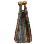 Haute Hippie  Boho‎ Indie Resort Raffia Woven Beaded Handle Bag Colorful Purse Photo 1