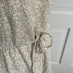 GAP Sleeveless Splitneck Mini Dress Khaki Beige Floral SIZE Medium Tiered Tan Photo 1