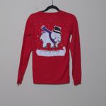 Ivory Ella  Red Long Sleeve T-Shirt Snow Elephant Cotton Holiday XS Photo 4