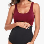 EastElegant Maternity Cutout One Piece Pregnancy Swimsuit Red Black L NWT Size undefined Photo 0