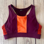 Oiselle  Pockito Purple & Orange Colorblock Pocket Sports Bra Photo 0