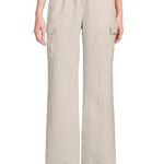 Lands' End Lands’ End Linen cargo pants beige sand petite short putty drawstring straight Photo 0