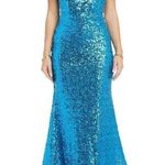 Morgan & Co New Chloé Sequined Gown Dress Sz 7 fit r sz Medium Blue Photo 0