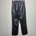 Pink Ripple Faux Leather Elastic Waist Side Zipper Women's Size Small Black Photo 1