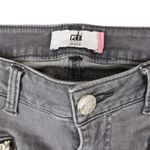 CAbi  Jeans Women 6 Style 5167 Graphite Zip Skinny Stretch Gray Moto Zip Pockets Photo 3